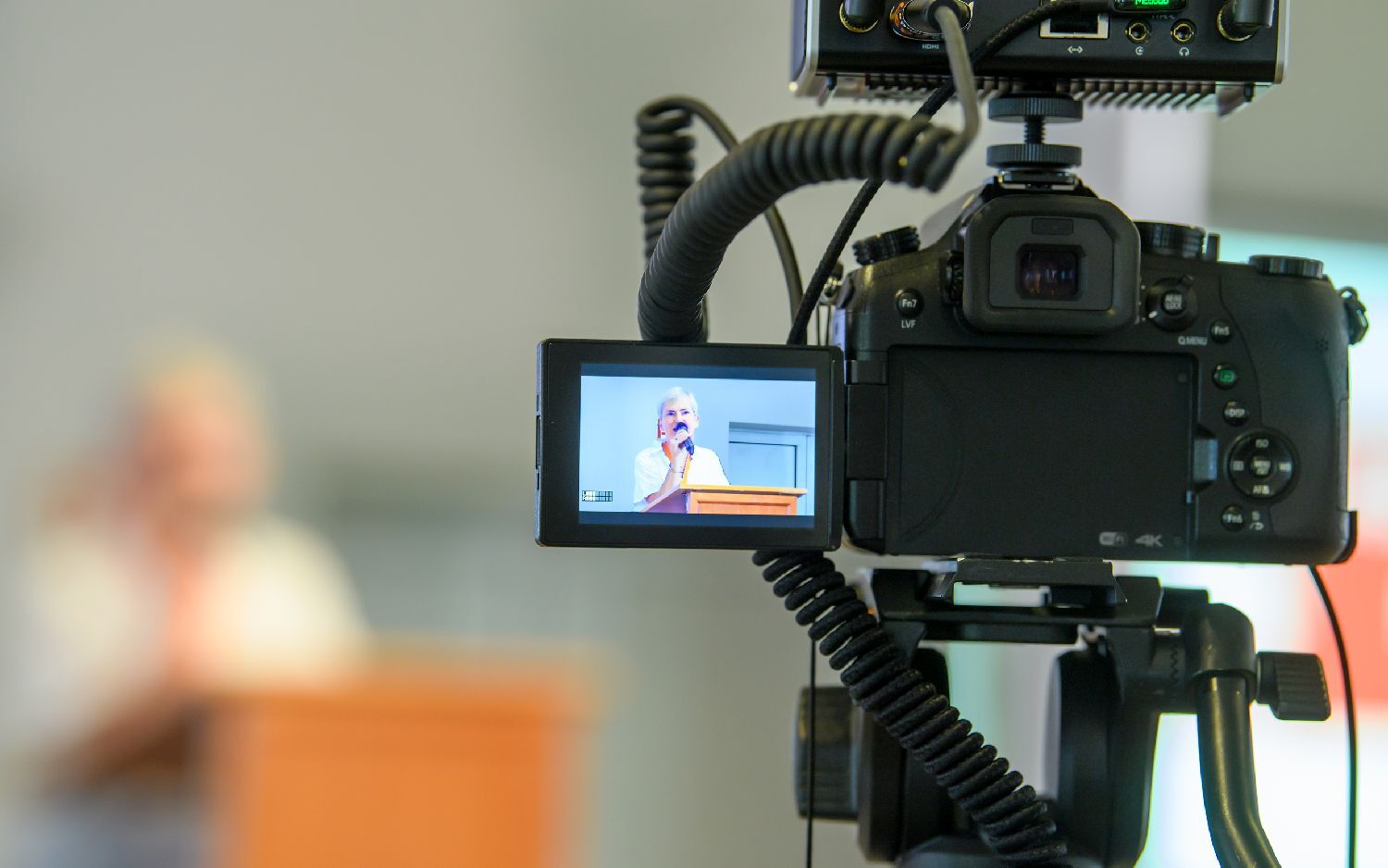 Videoaufnahme bei einer Konferenz