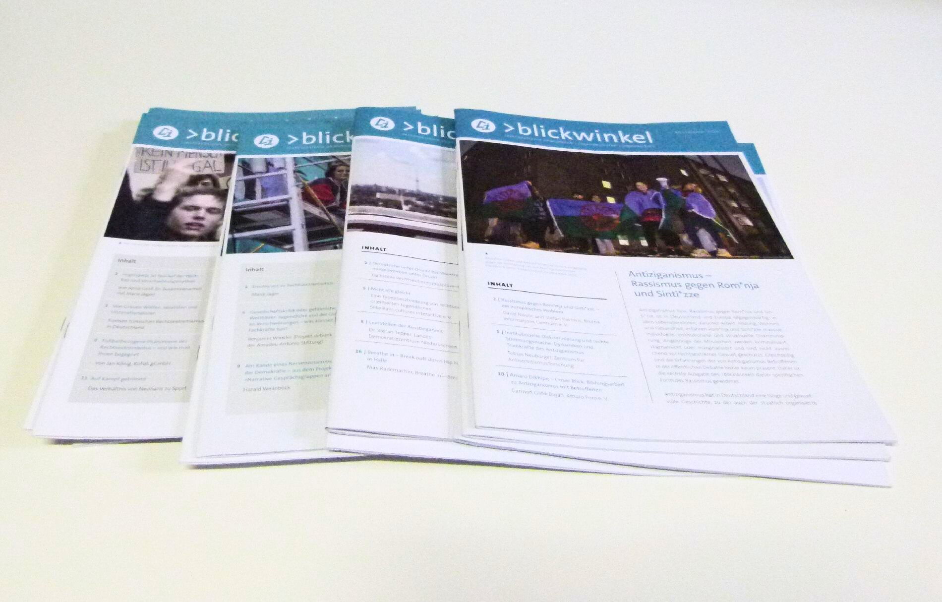 Verschiedene Ausgaben des >blickwinkels