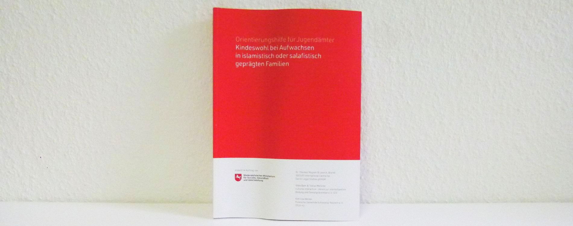 Photo of the brochure "Kindeswohl bei Aufwachsen in islamistisch oder salafistisch geprägten Familien"